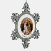 衝撃を与えられたリス スノーフレークピューターオーナメント (左)