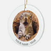 衝撃を与えられたリス セラミックオーナメント (左)