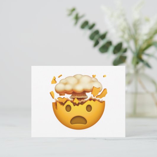 衝撃を受けた顔の頭部を爆発させる – Emoji ポストカード (スタンド正面)