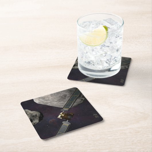 衝撃前のダーツ宇宙船とリュシカベ スクエアペーパーコースター (インサイチュ)