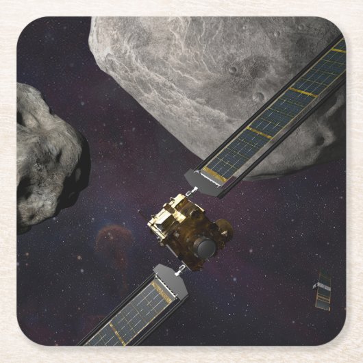 衝撃前のダーツ宇宙船とリュシカベ スクエアペーパーコースター (正面)