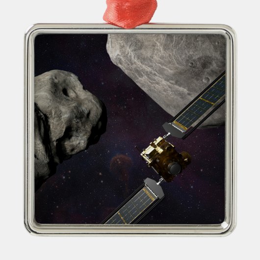 衝撃前のダーツ宇宙船とリュシカベ メタルオーナメント (正面)