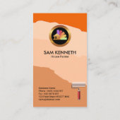 衝撃的で明るいオレンジペンキの塗装業者 名刺 (裏面)