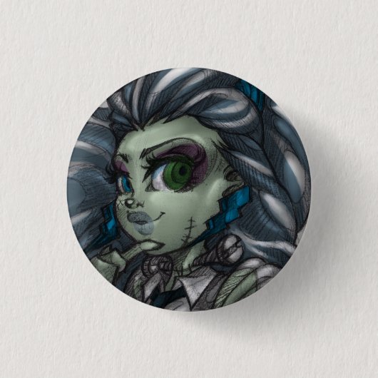 衝撃的なモンスターの女の子Pin 缶バッジ (正面)