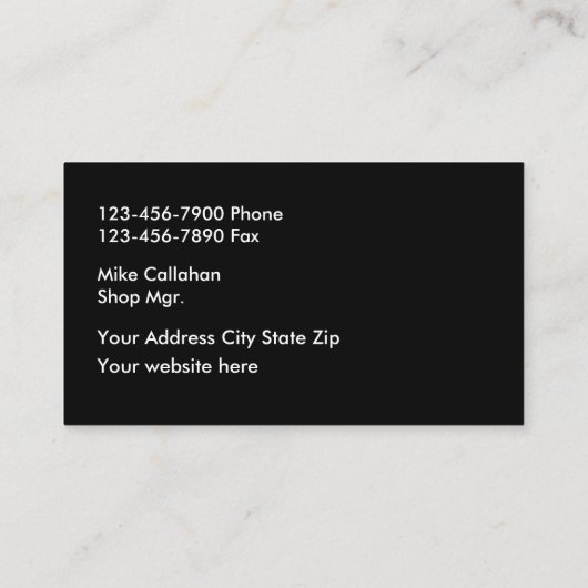 衝突車のの修復 名刺 (裏面)