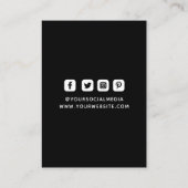 衣料ラベルつるラベルスモールビジネス白黒 コーリングカード (裏面)