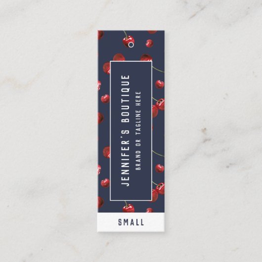 衣料ラベルスモールビジネスさくらんぼ価格ラベル コーリングカード (正面)
