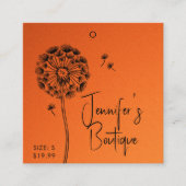 衣料ラベルスモールビジネスオレンジフローラ価格 コーリングカード (正面)