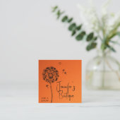 衣料ラベルスモールビジネスオレンジフローラ価格 コーリングカード (スタンド正面)