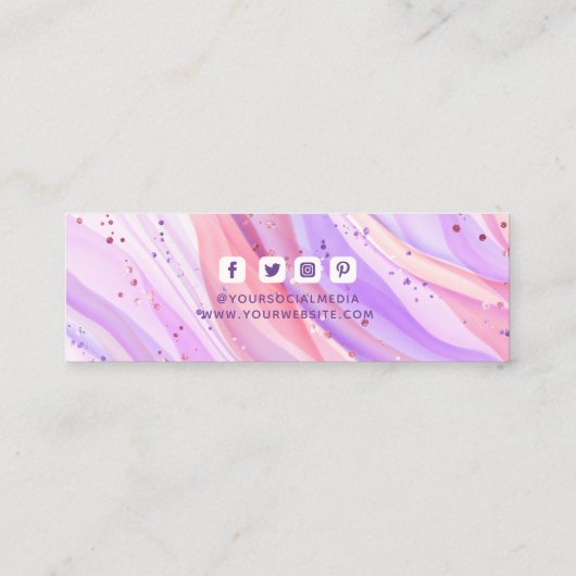 衣料ラベルスモールビジネスパープルグリッター価格 コーリングカード (裏面)