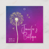 衣料ラベルスモールビジネスパープルフローラ価格 コーリングカード (正面)