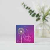 衣料ラベルスモールビジネスパープルフローラ価格 コーリングカード (スタンド正面)