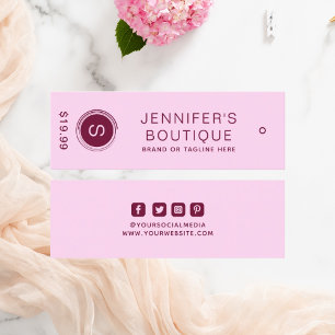 衣料ラベルスモールビジネスパープルプライスラベル コーリングカード