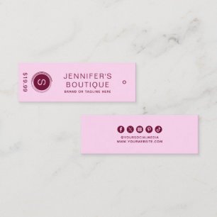 衣料ラベルスモールビジネスパープルプライスラベル コーリングカード