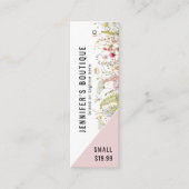 衣料ラベルスモールビジネスフローラ価格ラベル コーリングカード (正面)