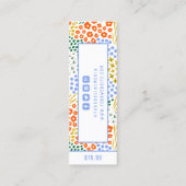 衣料ラベルスモールビジネスフローラ価格ラベル コーリングカード (裏面)