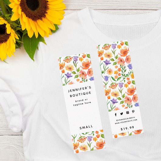 衣料ラベルスモールビジネスフローラ価格ラベル コーリングカード