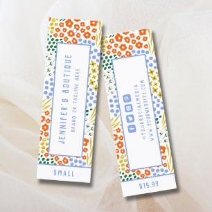 衣料ラベルスモールビジネスフローラ価格ラベル コーリングカード