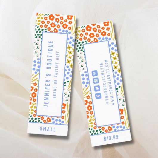 衣料ラベルスモールビジネスフローラ価格ラベル コーリングカード