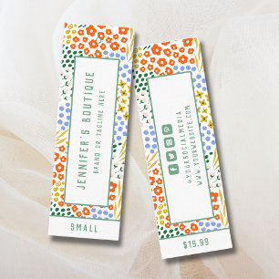 衣料ラベルスモールビジネスフローラ価格ラベル コーリングカード