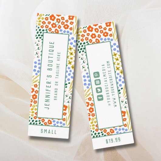 衣料ラベルスモールビジネスフローラ価格ラベル コーリングカード