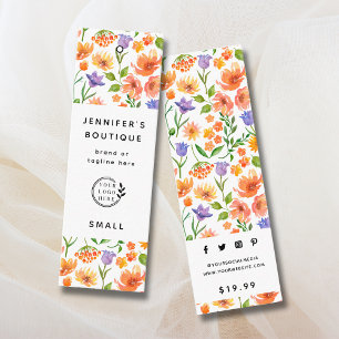 衣料ラベルスモールビジネスフローラ価格ラベル コーリングカード