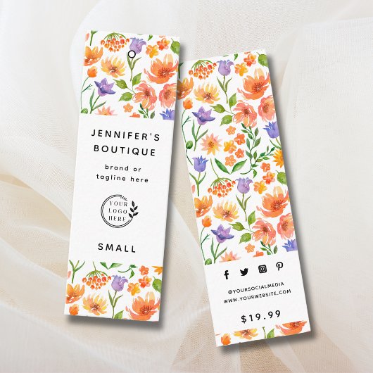 衣料ラベルスモールビジネスフローラ価格ラベル コーリングカード