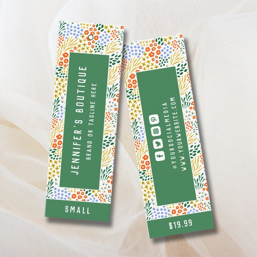 衣料ラベルスモールビジネスフローラ価格ラベル コーリングカード