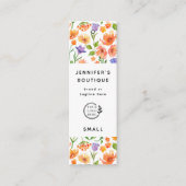 衣料ラベルスモールビジネスフローラ価格ラベル コーリングカード (正面)