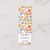 衣料ラベルスモールビジネスフローラ価格ラベル コーリングカード (裏面)