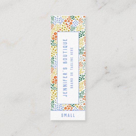 衣料ラベルスモールビジネスフローラ価格ラベル コーリングカード (正面)