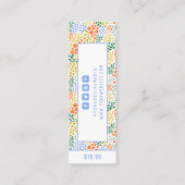 衣料ラベルスモールビジネスフローラ価格ラベル コーリングカード (裏面)