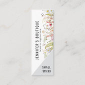 衣料ラベルスモールビジネスフローラ価格ラベル コーリングカード (正面)