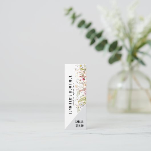 衣料ラベルスモールビジネスフローラ価格ラベル コーリングカード (スタンド正面)