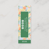 衣料ラベルスモールビジネスフローラ価格ラベル コーリングカード (裏面)