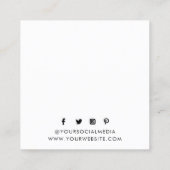 衣料ラベルスモールビジネスフローラ白黒 コーリングカード (裏面)