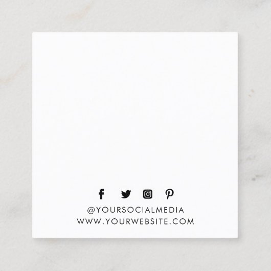 衣料ラベルスモールビジネスフローラ白黒 コーリングカード (裏面)