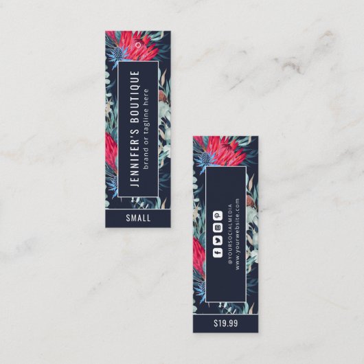 衣料ラベルスモールビジネスボタニカルプライスラベル コーリングカード