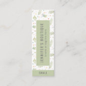 衣料ラベルスモールビジネスボタニカルプライスラベル コーリングカード (正面)