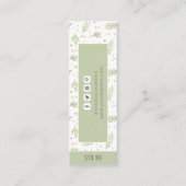 衣料ラベルスモールビジネスボタニカルプライスラベル コーリングカード (裏面)