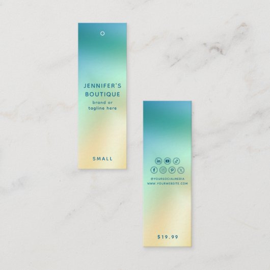 衣料ラベルスモールビジネスモダン抽象芸術価格 コーリングカード (正面/裏面)