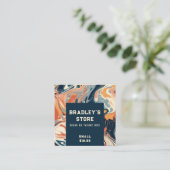 衣料ラベルスモールビジネスモダン抽象芸術 コーリングカード (スタンド正面)