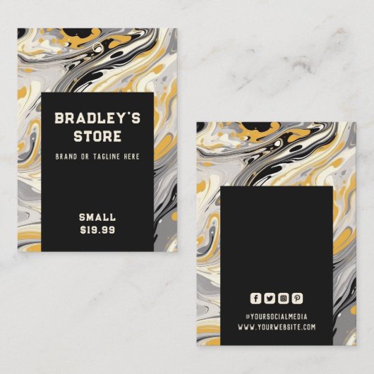 衣料ラベルスモールビジネスモダン抽象芸術 コーリングカード (正面/裏面)