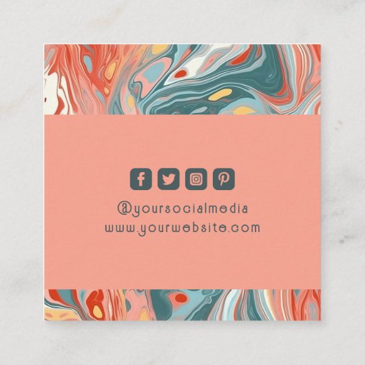 衣料ラベルスモールビジネスモダン抽象芸術 コーリングカード (裏面)