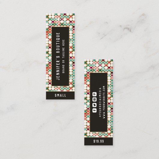 衣料ラベルスモールビジネスレトロ価格ラベル コーリングカード (正面/裏面)