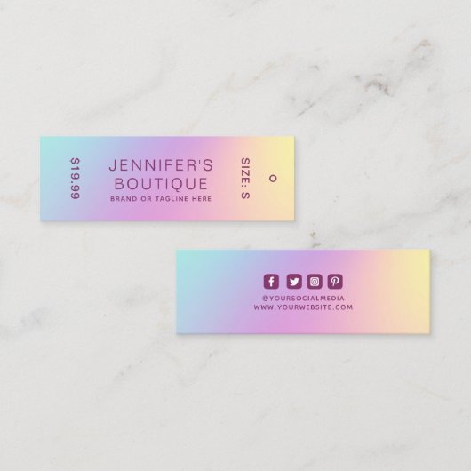 衣料ラベルスモールビジネスレモダンインボー コーリングカード (正面/裏面)