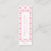 衣料ラベルスモールビジネス名門私立校風のピンク価格ラベル コーリングカード (正面)