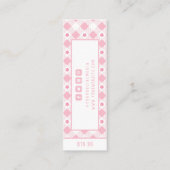 衣料ラベルスモールビジネス名門私立校風のピンク価格ラベル コーリングカード (裏面)