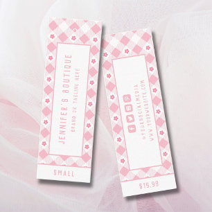 衣料ラベルスモールビジネス名門私立校風のピンク価格ラベル コーリングカード