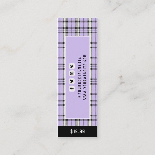 衣料ラベルスモールビジネス名門私立校風の価格ラベル コーリングカード (裏面)